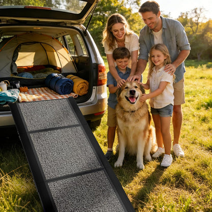 Dog Ramp for Car 71" X 20", Folding Pet Ramp for Large Dogs with Non-Slip Rug Surface, Portable Dog Car Ramp for SUV Car & Truck