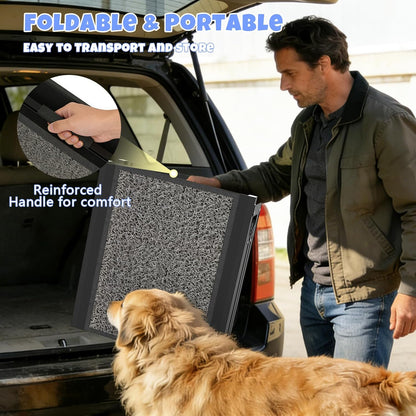 Dog Ramp for Car 71" X 20", Folding Pet Ramp for Large Dogs with Non-Slip Rug Surface, Portable Dog Car Ramp for SUV Car & Truck