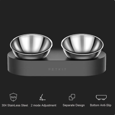 Adjustable elevated pet feeding bowls for dogs and cats