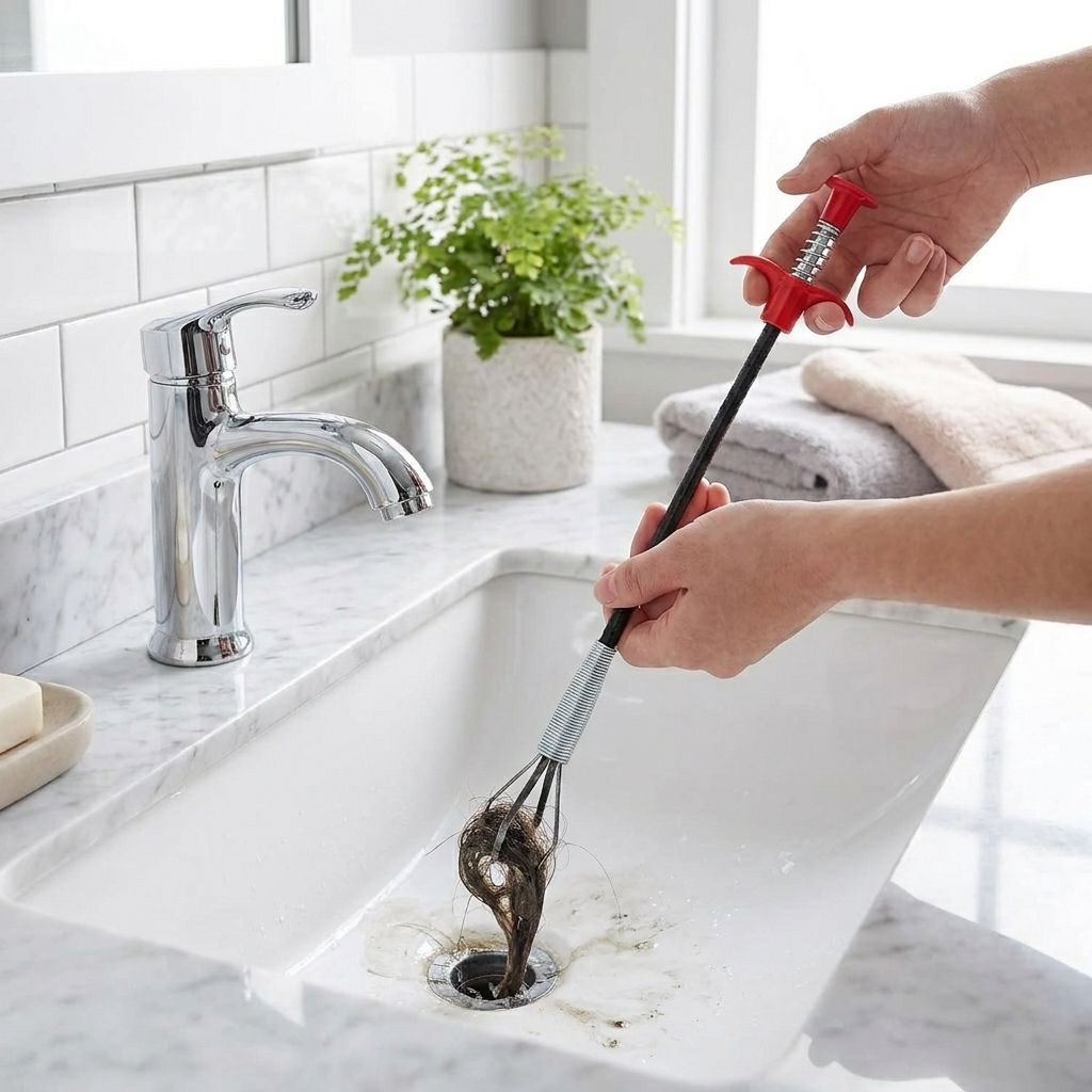 Flexible Drain Clog Remover Tool lifestyle image
